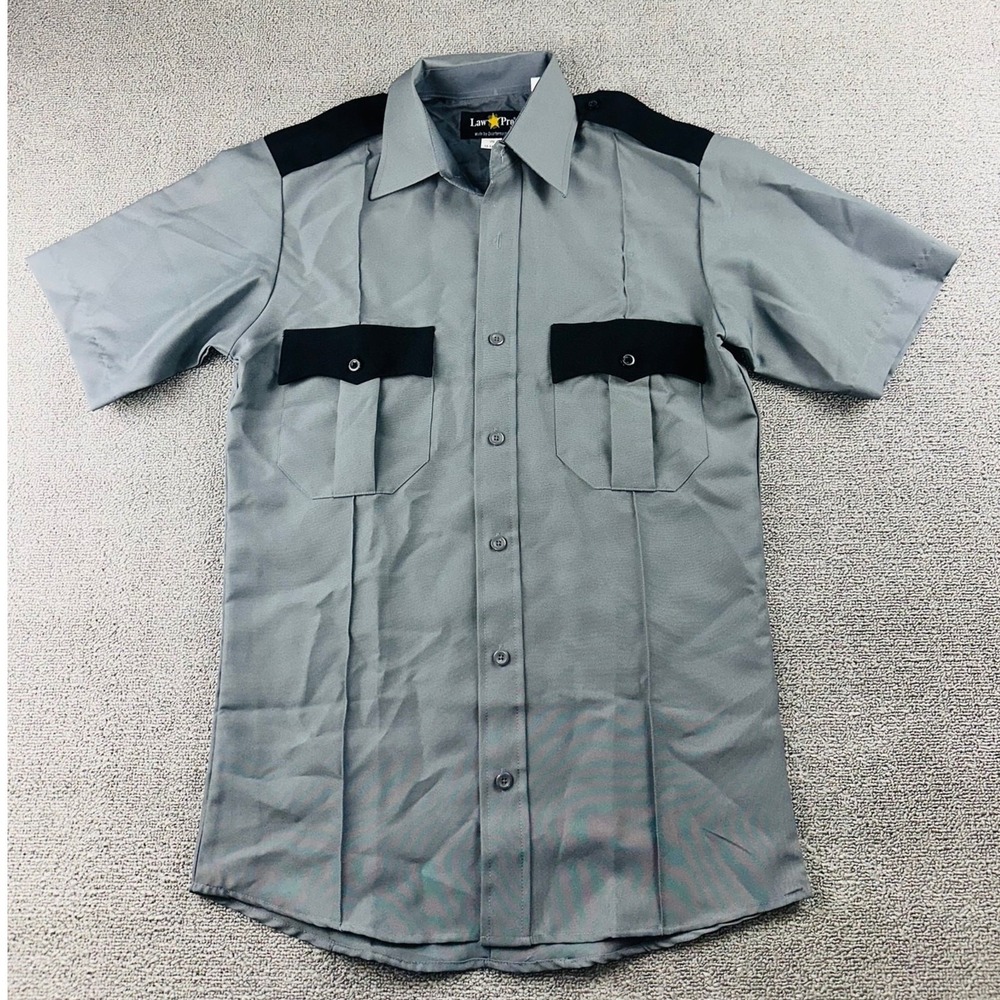 Law Pro Uniform Shirt Men SM Gray Short Sleeve Workwear Security Industrial